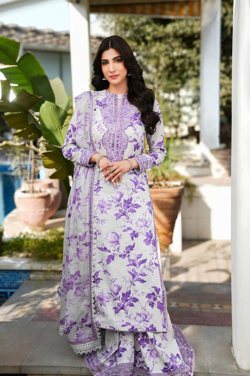 "Aneela’s Luxury Lawn 3Pc Suit with Embroidered Chiffon Dupatta"